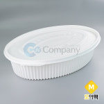 일회용 감자탕해물찜포장 타원찜용기 대(쟁반국수)JH 백색 반박스100개세트 : 모아팩