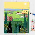 어른 색칠공부 유화 색칠하기 세트 셀프 수작업 DIY 62 싱그러운목장 40x50 : 아란아트