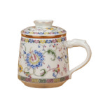화이트 화문 용문손잡이 머그다기 400ml : 오일장
