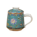 그린블루 화문 용문손잡이 머그다기 400ml : 오일장