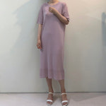 맘룩 데일리룩 캐주얼 30대미시쇼핑몰 h라인 루즈핏 편한 롱원피스 여름니트원피스 : 온유드림