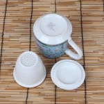 스카이블루 화문 용문손잡이 머그다기 400ml : 오일장