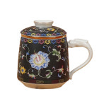 블랙 화문 용문손잡이 머그다기 400ml : 오일장