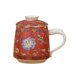레드 화문 용문손잡이 머그다기 400ml : 오일장