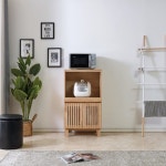 고급 원목 전자레인지 선반 밥솥장 전자렌지 밥통 원목 거치대 수납장 렌지장 받침대 전기밥솥 우드 다이 낮은 렌즈대 광파 오븐장 주방 슬림... 