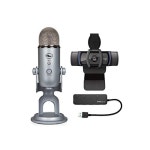 블루예티 C920S Pro HD 웹캠 및 Knox Gear USB 허브 번들 포함 블루예티 USB 마이크 번들 (3개 품목)  미국출고 마이크 : 블랙프리