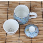 스카이블루 화문 용문손잡이 머그다기 400ml : 오일장