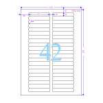 아이라벨 KL821 100매 42칸(2x21)  흰색모조 찰딱(강한 점착력) 72x13mm R2, 스티커 A4 라벨지 - BitMall 라벨프라자 : 비트몰