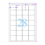 아이라벨 KL847-100매 28칸(4x7) 흰색모조 찰딱(강한 점착력) 45x40mm R2 - 비트몰 iLabels 라벨프라자 : 비트몰