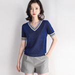 여름반팔니트 여성 얇은 이너티셔츠 브이넥티셔츠 여광사 341125N2172007851 : 빅플렉스