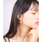 14K골드 스틱앤써클 원터치링귀걸이 H2186스지 : 쥬얼리팜므파탈