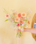 연핑크 핸드타이드 청순 웨딩 촬영 부케 : 다이아몬드릴리