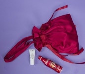 공단 새틴 가벼운 에코백 레드 숄더백 복조리 버킷가방 시장가방 : 빈티지스캔들샵