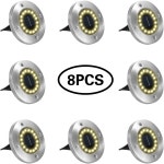 8PCS LED 태양 경로 빛 16LED /20 LED 태양 전원 매장 된 조명 지상 램프 야외 경로 방법 정원 DECKING 지 하 램프 : 한스위즈