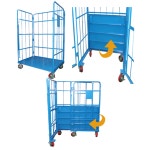 롤테이너 접이식 철대차 망차 끌차 고강도 스틸 물류 이동 고하중 캐스터 바퀴 장착 마트 쇼핑센터 백화점 창고 택배 분류 작업 회사 창고 박스... 