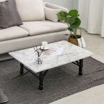 퍼플뉴퍼니처 900 마블 혼밥 자취방 원룸 테이블 아기 접는상 사각상 소형밥상 접이식 밥상 : 퍼플뉴퍼니처