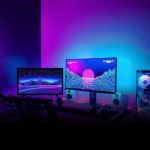 컴퓨터방인테리어 간접조명 간접등 LED 라인 레일 네온 줄조명 0.5M RGB 리모컨포함 : COSTMALL