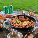 돌부심 무쇠 솥뚜껑불판 33cm 삼겹살 고기불판 캠핑 원형 그리들 : 헤르메스43