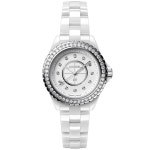 [정품] Chanel J12 White Dial Diamond White Ceramic Strap Womens Watch H6418 : New York Life