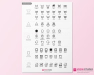(디자인소스) 세탁기호 세탁취급표시 - 국제표준화기구(ISO) 버젼 (AI, PDF, 고화질 이미지) : 헤이든스튜디오