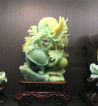 고급스러운 천연석 장식품 사무실 천연수암옥 장식 옥수룡구기석 용구학 : 원사이클50