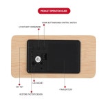 알람 시계 led 나무 침실 테이블 시계 음성 제어 디지털 나무 시계 전자 탁상시계 : 클릭ON