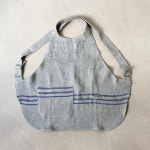 HEMP apron _ light blue stripe : 플라스틱팜