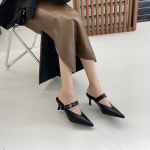 버클 스트랩 미들힐 펌프스 뮬  (HAN-5723) : 팜선데이