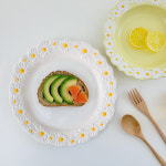 루비코코 데이지 브런치 플레이팅 파스타 접시 예쁜 디저트 스테이크 앞 접시 화이트 8인치 : 리빙인핑크