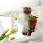 PC 투명 플라스틱 컵 업소용 카페 물 음료수 패턴컵 청색 140ml(400P청) : 쿡샵