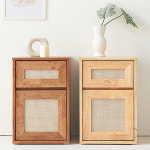 사이드 테이블 수납함 원룸 좁은 집 침실 공간 가로 틈새 작은 폭 전면 모듈 높은 미니 조립 DIY 2단 서랍 고무 나무 우드 협탁 400 : 위드 오브젝트