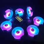 컴퓨터 케이스 120mm 팬 RGB 6PIN 다채로운 램프 라디에이터 쿨러 음소거 PC 5V DC ARGB 환풍기 섀시 팬 Aura Sync : 모아모아95