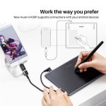 HUION H430P 그래픽 드로잉 디지털 태블릿 서명 펜 태블릿 OSU 게임 태블릿배터리 없는 스타일러스 펜 포함  51 : 모아모아95