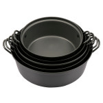 업소용 경질 높은 전골냄비 20cm 감자탕 김치 매운탕 알루미늄 검정 : 다담키친