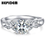 HEPIDEM 100 리얼로 1CT 65MM D MOISSANITE 925 순은 반지 다이아몬드 시험은 보석 여자 결혼 선물 H1974를 통과했다 : 이유트렌드