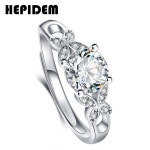 HEPIDEM 100 리얼로 1CT 65MM D MOISSANITE 925 순은 반지 다이아몬드 시험은 보석 여자 결혼 선물 H1974를 통과했다 : 이유트렌드
