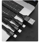 iPhone 용 3in1 데이터 USB 케이블 Android 전화 유형 c 용 고속 충전기 충전 케이블 xiaomi huawei ipad 용 삼성 충전기 와이어  150... 