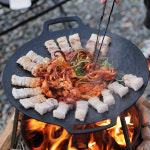 국산 인덕션 캠핑 경량 그리들 가마솥 고기불판 솥뚜껑 바베큐 불판 대형 그리들팬 36cm : 다호아이엔티