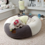 검흰도넛방석 애견쿠션하우스 고양이숨숨집 국내산핸드메이드 : 작은동물원