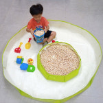 짱짱 모래 놀이 매트 겸용 김장 매트 원형 노랑 + 연그린  60cm : 마당발다있소