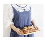 유니 데이 앞치마 면 원피스 버튼 레이스카라 주방 공방 유치원 카페 그레이 스카이블루 : 가나마켓몰