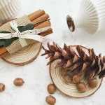 우드 티코스터 컵 받침대 주방소품 나무 원형 홈까페 소품 홀더 캔들받침 코스터 : 네스유 모먼트