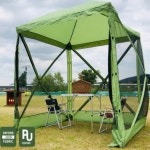 캠프 원터치 돔 스크린 텐트 육각 대형 타프 : 레드리버