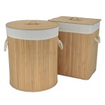 데사피오 대나무 우드 햄퍼 뚜껑 있는 캠핑 쓰레기통 : by Desafio.7z