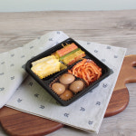2칸 반찬용기 400개 명품도시락 내피 소 L-02 일회용 반찬 샐러드 디저트 포장용기 : 삼부팩