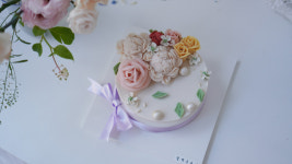 앙금플라워떡케이크  쁘띠로즈 크레센트 3호 달떡구르미 동탄 수원 오산 생신 기념일 돌잔치 환갑 칠순 팔순 떡케익 : 고급수제 앙금플라워떡케이크