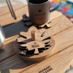 오디너리트레저 자체제작 캠핑 우드 나뭇잎 컵받침 감성소품 티코스터 찻잔 : 오디너리 트레저
