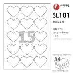 아이라벨 SL101 100매 하트 15칸 흰색모조 - 57.5x48mm 하트라벨 - iLabelS 라벨프라자 : 비트몰