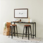 강화유리 홈 바 테이블 인테리어 콘솔 업소용 스탠딩 카페 좁은 집 창가 베란다 보조 와인 빠 조리대 커피숍 간이 높은 다리 틈새 슬림 롱 철제... 