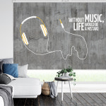 PT99 (롤스크린 블라인드) 그래픽 일러스트 빈티지 노래방 모텔 음악학원 : 림피드벽지